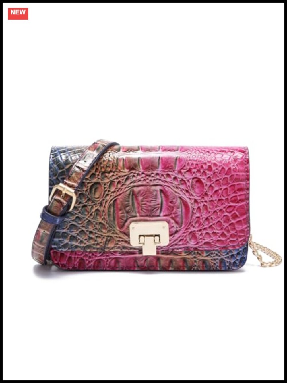Crocodile Embossed Faux Leather Crossbody Cell Phone Purse Clutch Wallet